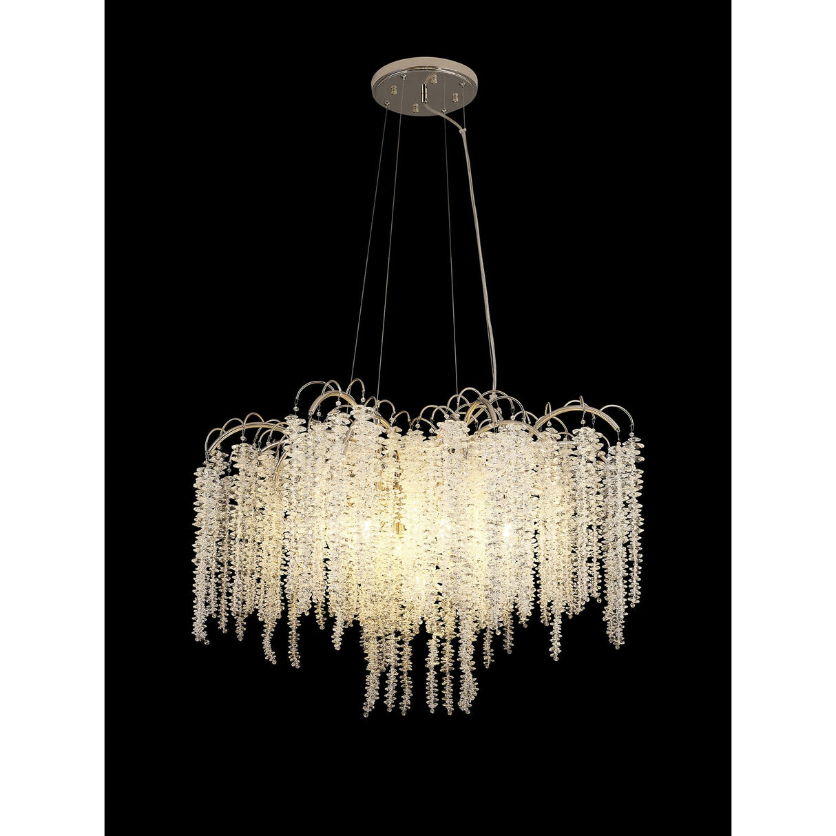 Wisteria 81cm 9 Light Crystal Suspension Light - Polished Nickel