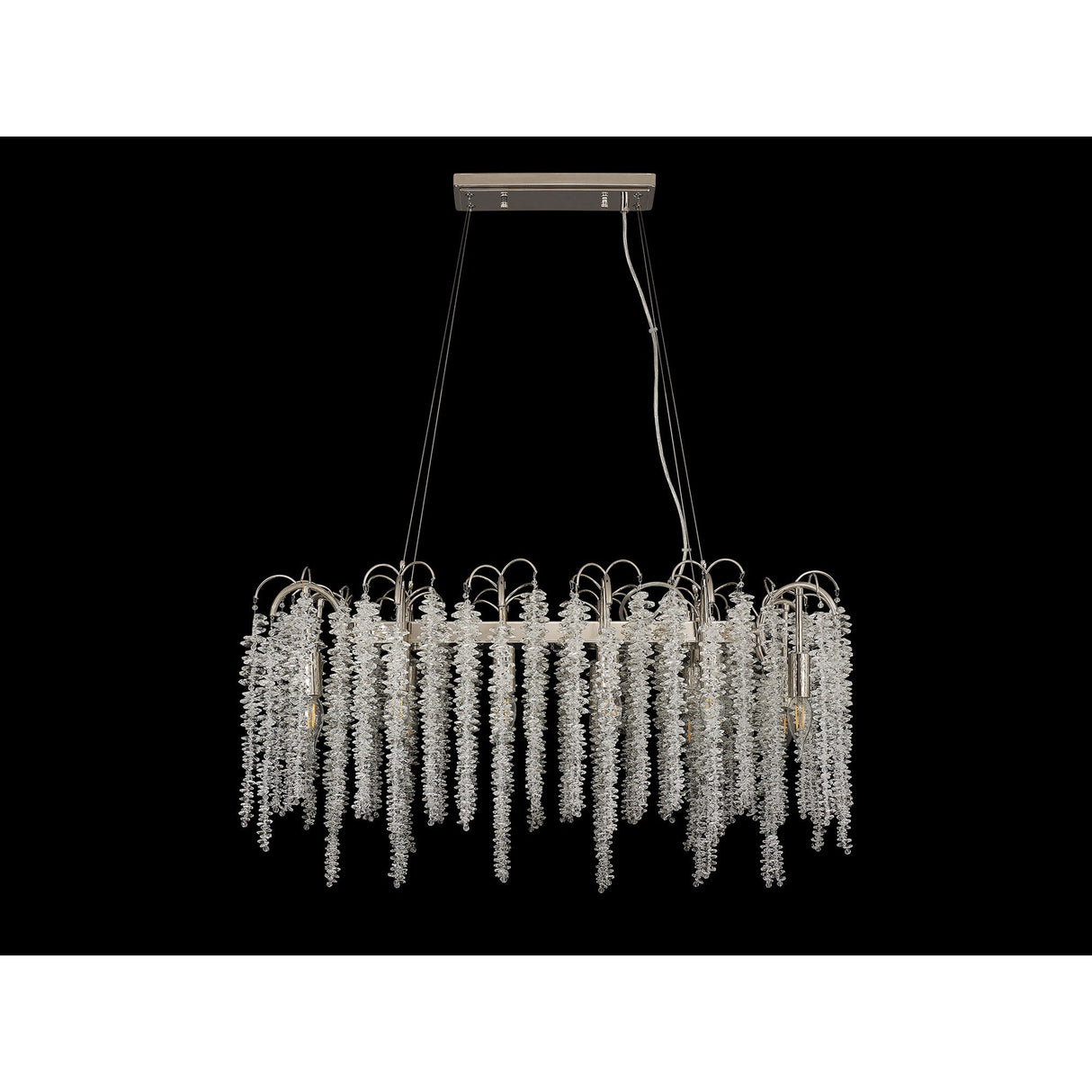 Wisteria 12 Light Crystal Linear Suspension Light - Polished Nickel