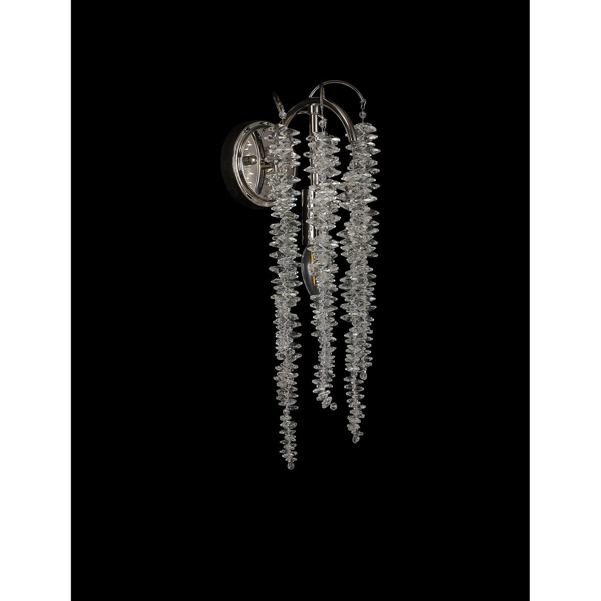Wisteria 1 Light Crystal Wall Light - Polished Nickel