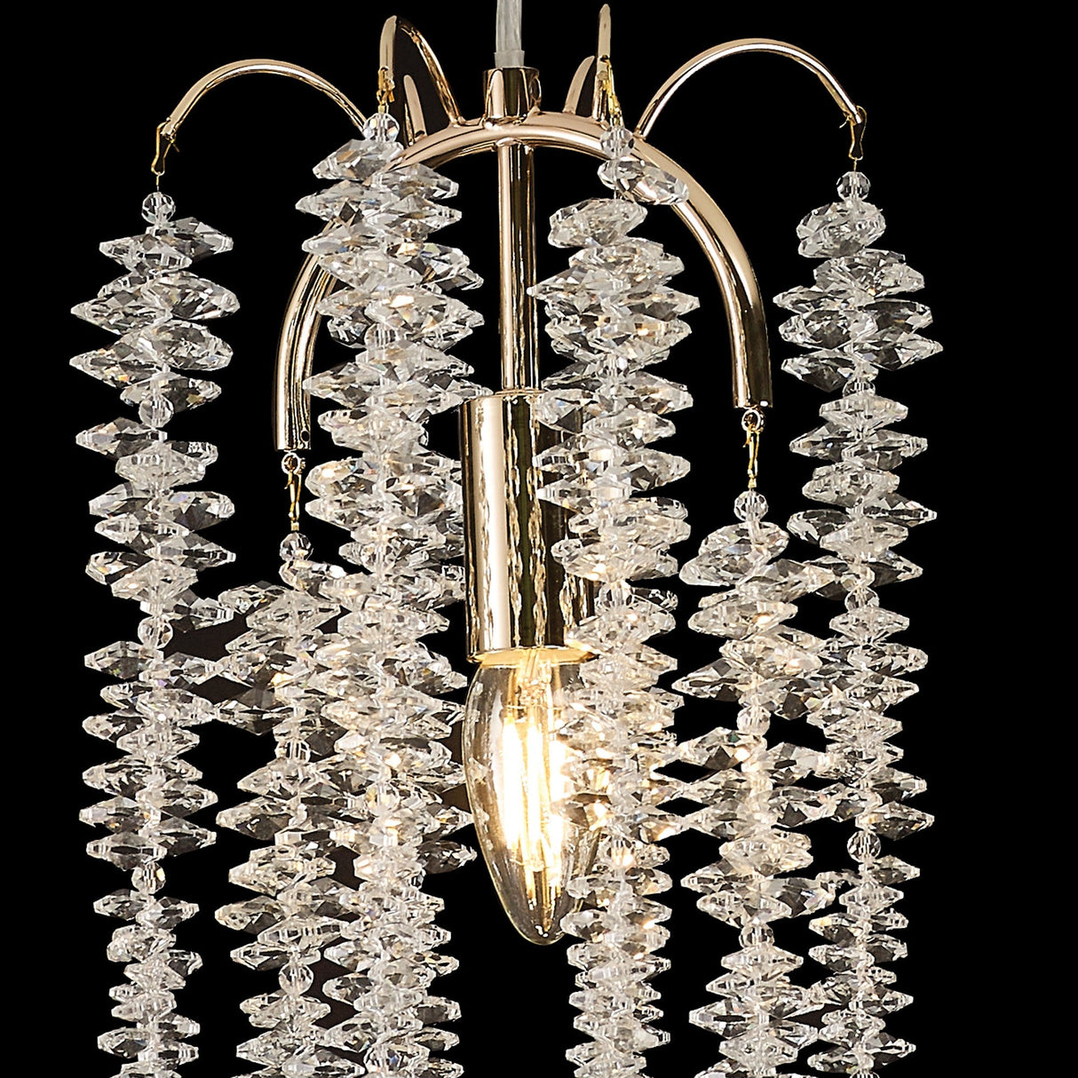 Wisteria 15cm Round 1 Light Crystal Pendant Light - French Gold