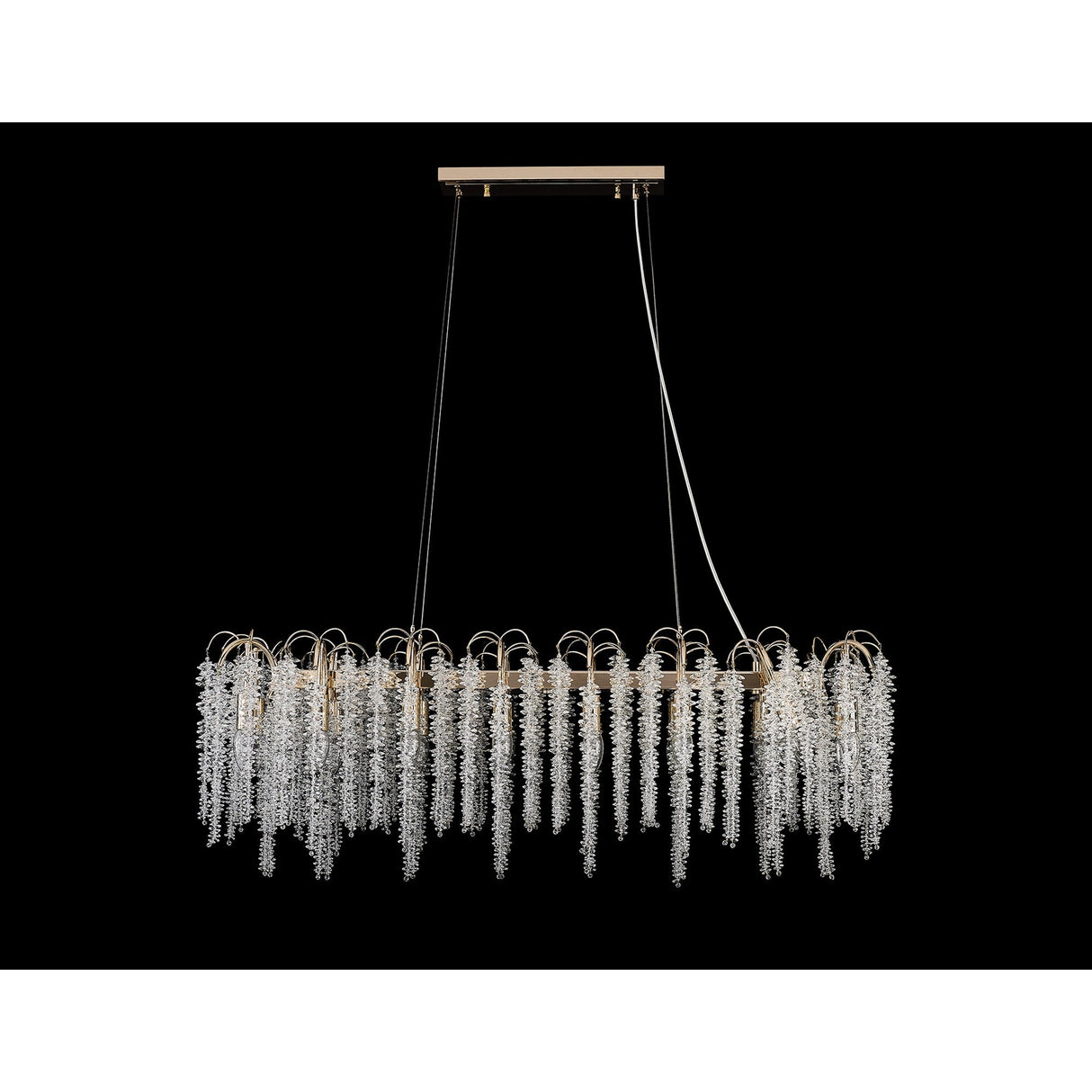 Wisteria 16 Light Crystal Linear Suspension Light - French Gold