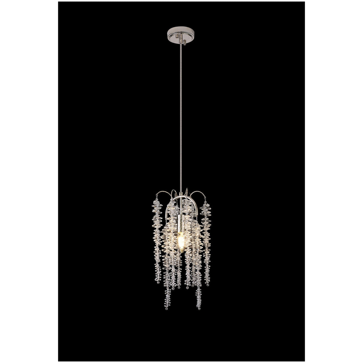 Wisteria 15cm Round 1 Light Crystal Pendant Light - Polished Nickel