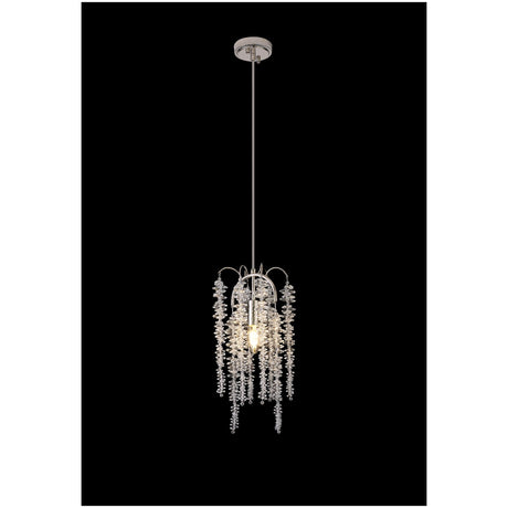 Wisteria 15cm Round 1 Light Crystal Pendant Light - Polished Nickel