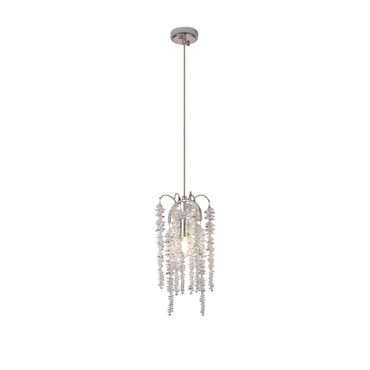 Wisteria 15cm Round 1 Light Crystal Pendant Light - Polished Nickel