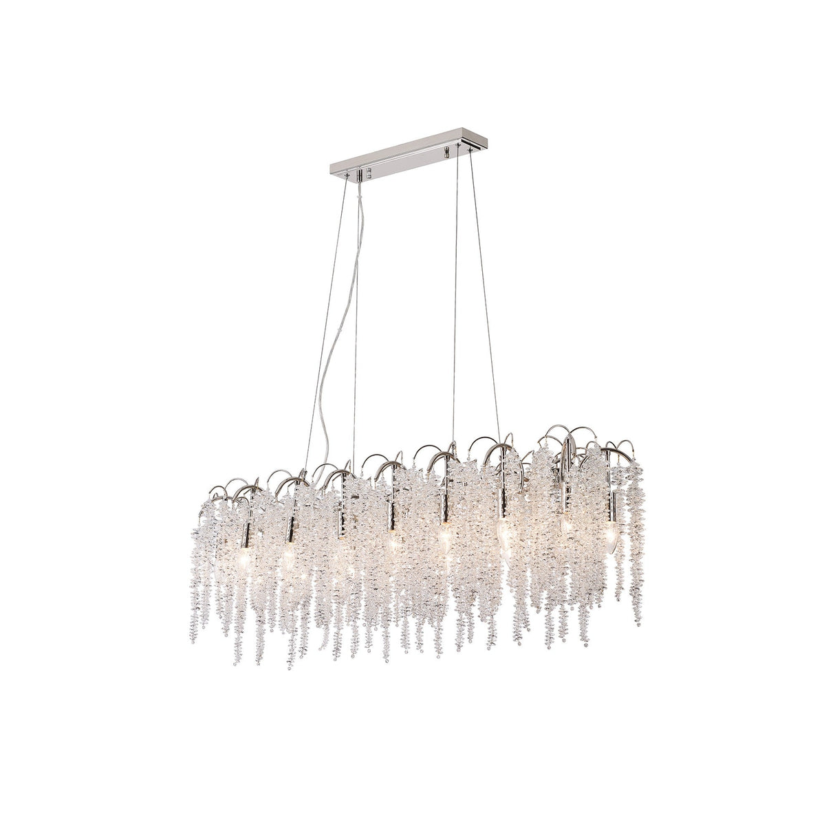 Wisteria 16 Light Crystal Linear Suspension Light - Polished Nickel