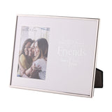 Friends Heart Silver Edge Metal Photo Frame 6 x 4in - White