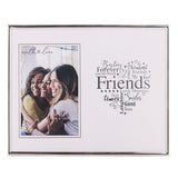 Friends Heart Silver Edge Metal Photo Frame 6 x 4in - White