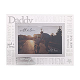 Daddy Glass Photo Frame with 3D Lettering - Silver & Clear