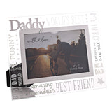 Daddy Glass Photo Frame with 3D Lettering - Silver & Clear