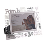 Friends Glass Photo Frame with 3D Lettering - Silver & Clear