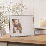 10th Anniversary Heart Metal Photo Frame 6 x 4in - Silver & White