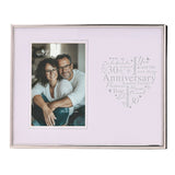 30th Anniversary Heart Metal Photo Frame 6 x 4in - Silver