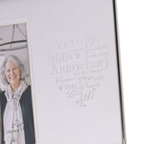 60th Anniversary Heart Metal Photo Frame 6 x 4in - Silver