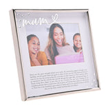 Mum Word and Verse Square Metal Photo Frame 6 x 4in - Silver