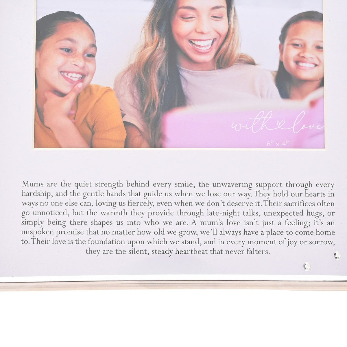 Mum Word and Verse Square Metal Photo Frame 6 x 4in - Silver