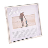 Dad Word Metal Photo Frame with Message 6 x 4in - Silver