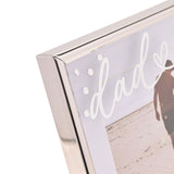 Dad Word Metal Photo Frame with Message 6 x 4in - Silver