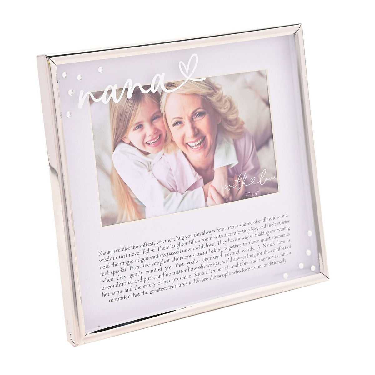 Nana Word Verse Square Metal Photo Frame 6 x 4in - Silver