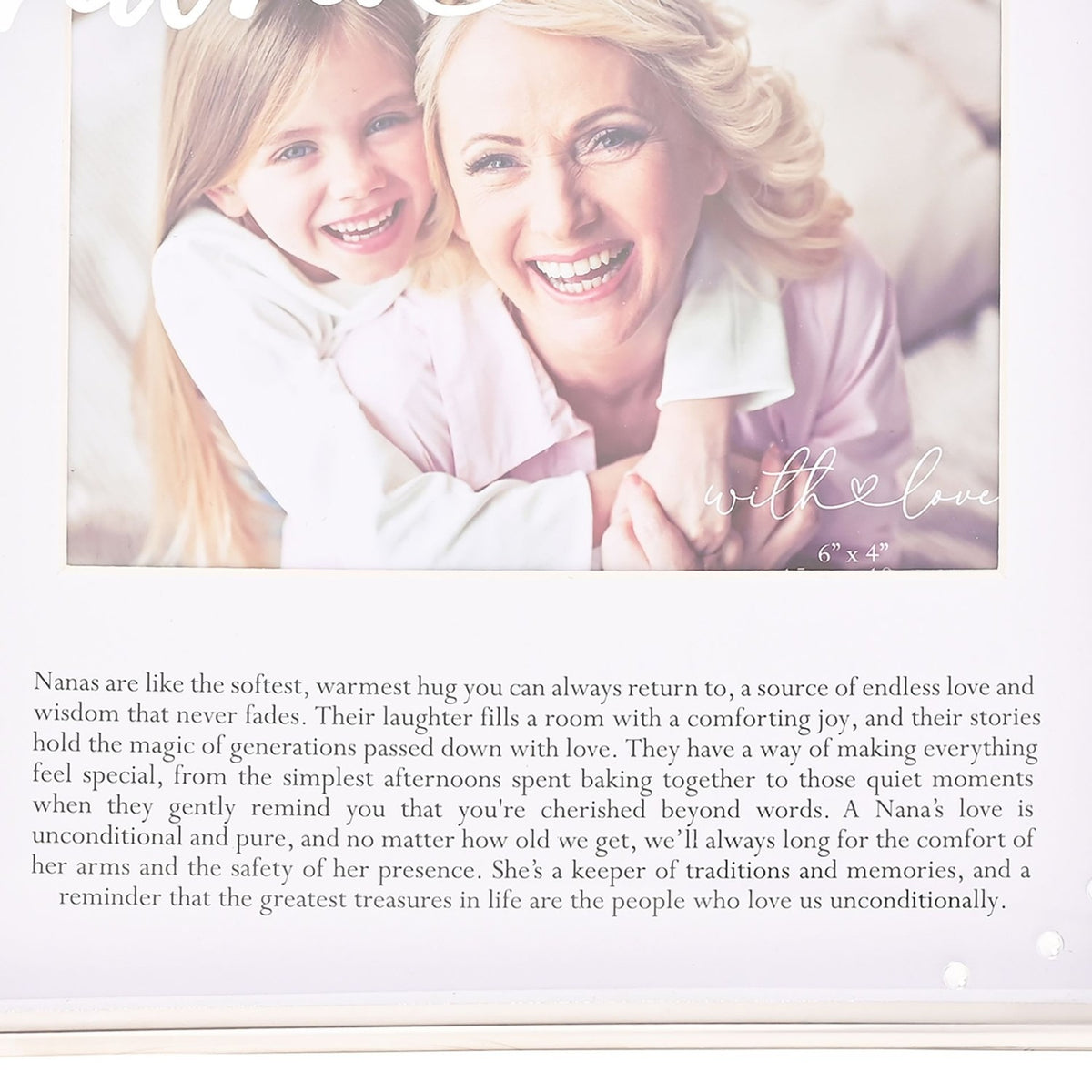 Nana Word Verse Square Metal Photo Frame 6 x 4in - Silver