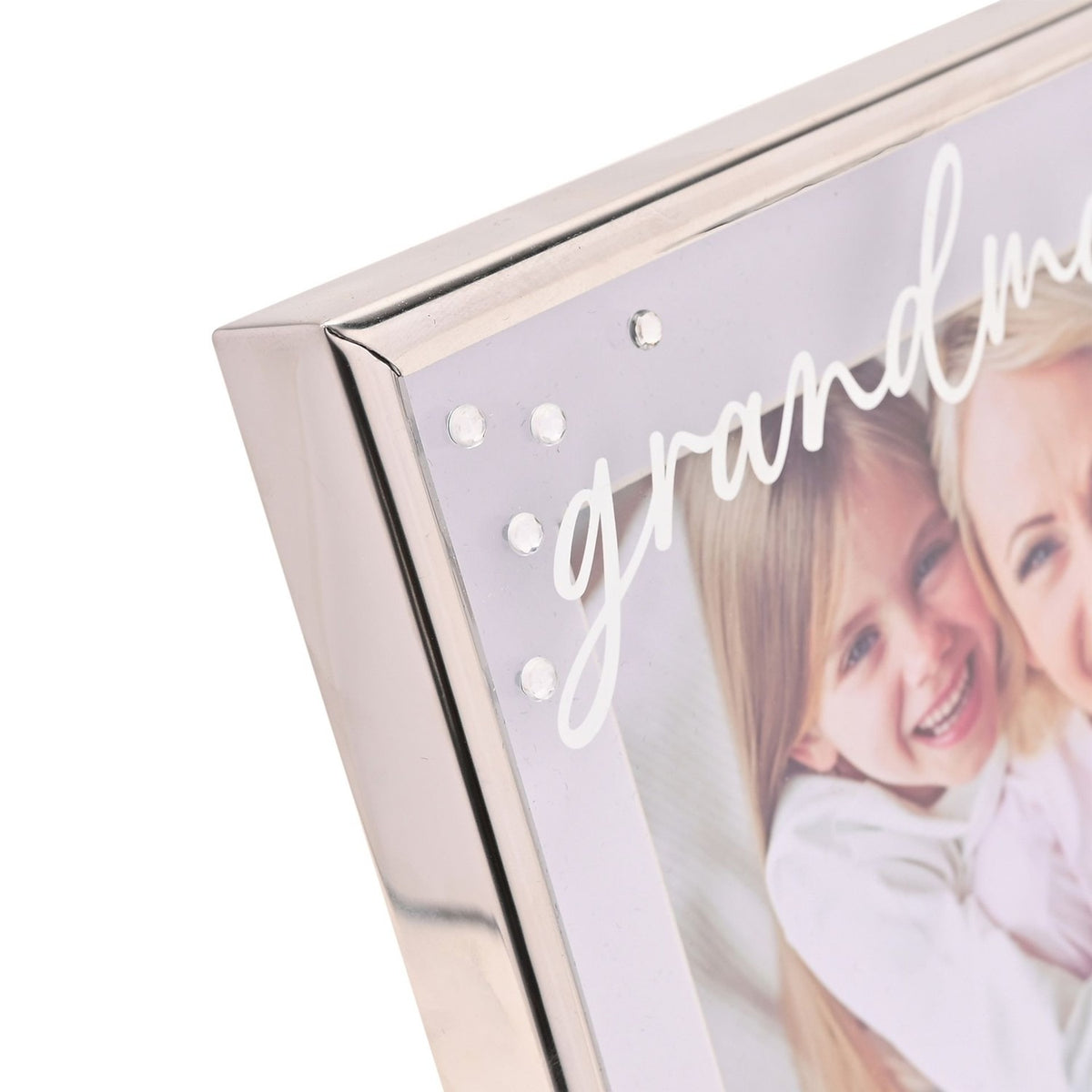 Grandma Word Metal Photo Frame with Message 6 x 4in - Silver
