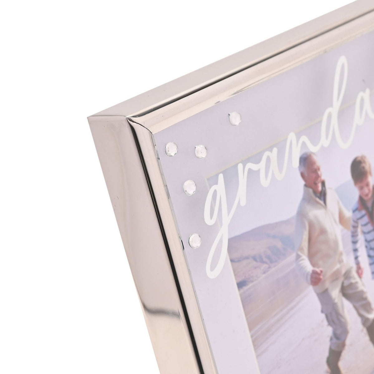 Grandad Word Rectangular Metal Photo Frame 6 x 4in - Silver