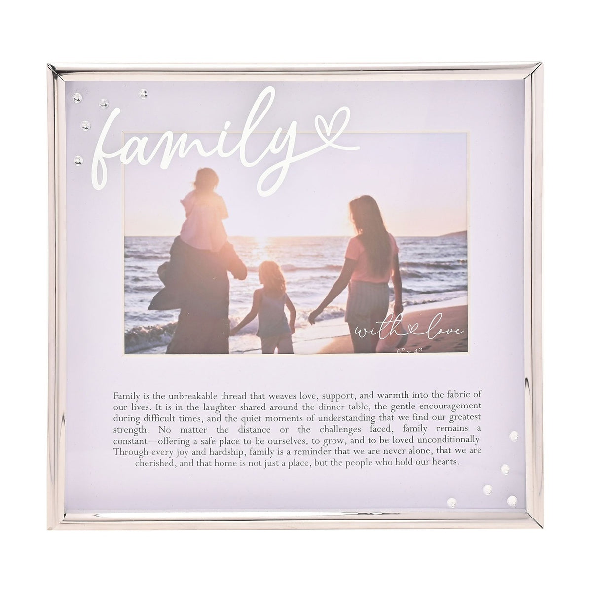 Family Word and Verse Metal Photo Frame 6 x 4in - Silver