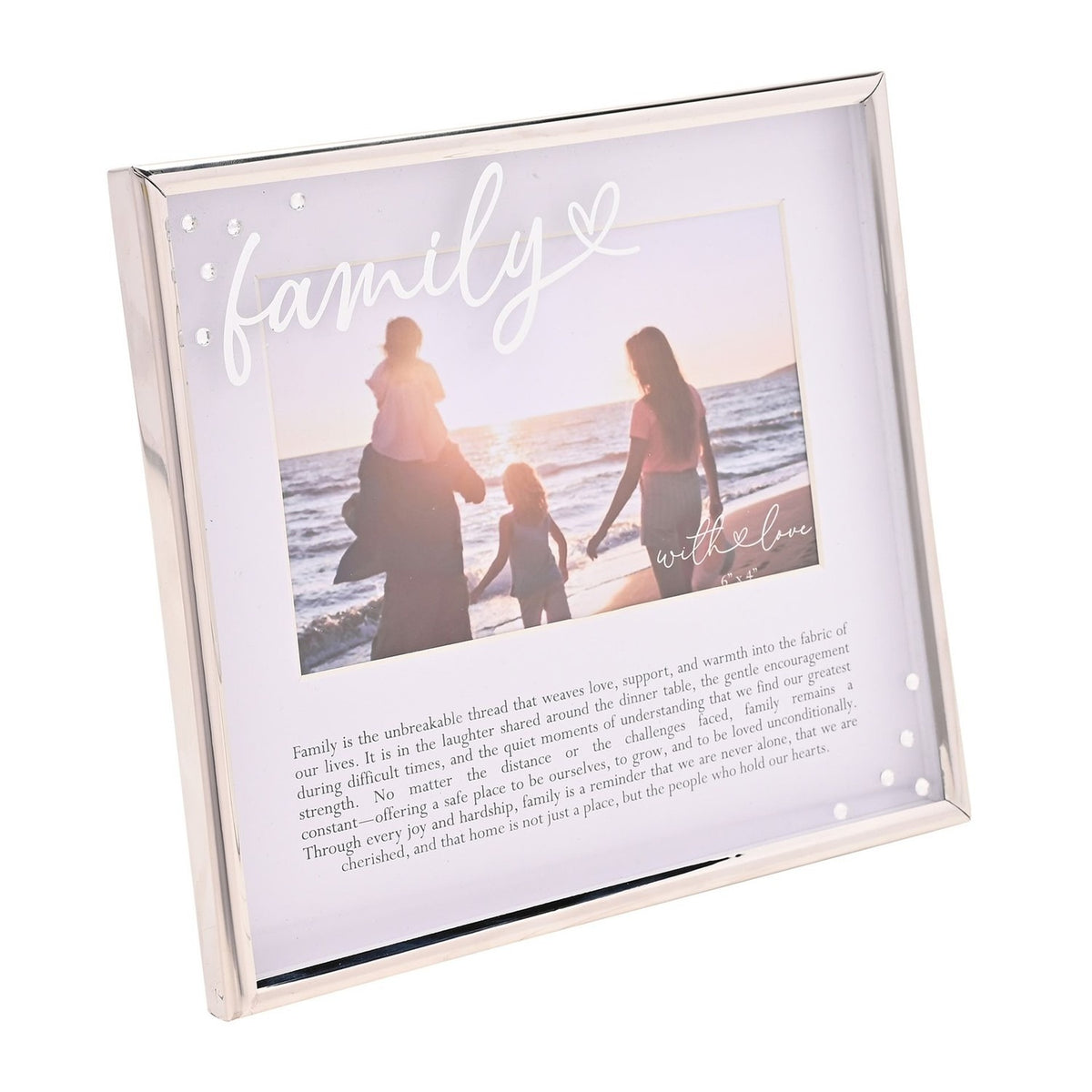 Family Word and Verse Metal Photo Frame 6 x 4in - Silver