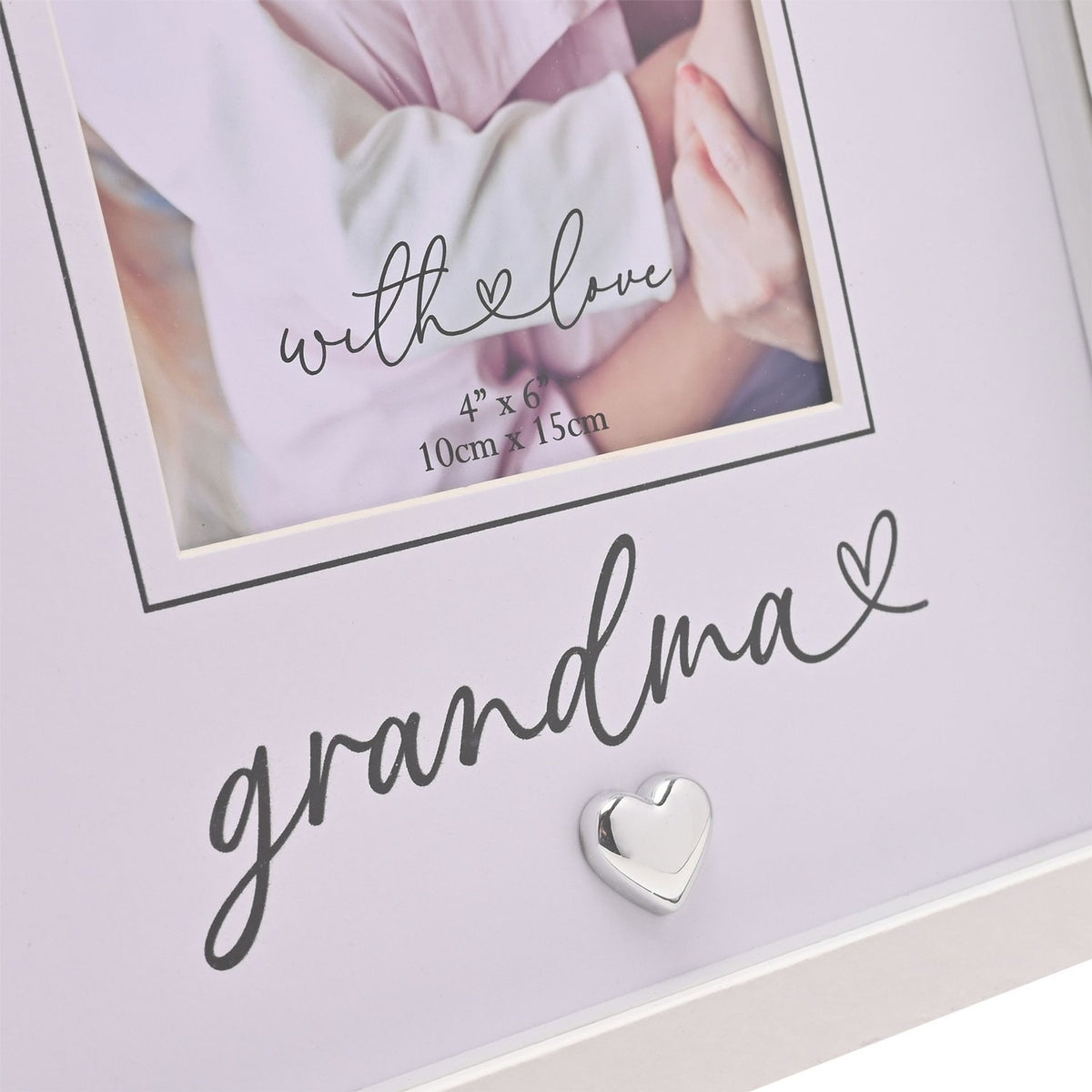 Grandma Heartlines Wooden Photo Frame 6 x 4in - White