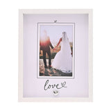 Love Script Photo Frame with Silver Heart 6 x 4in - White