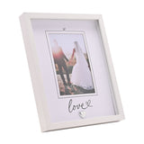 Love Script Photo Frame with Silver Heart 6 x 4in - White