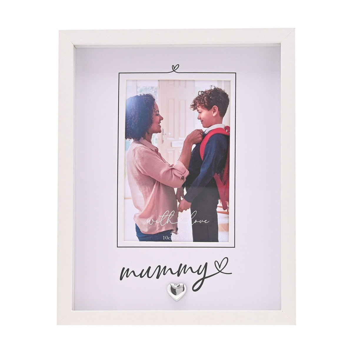 With Love Heartlines Mummy Photo Frame 6 x 4in - White
