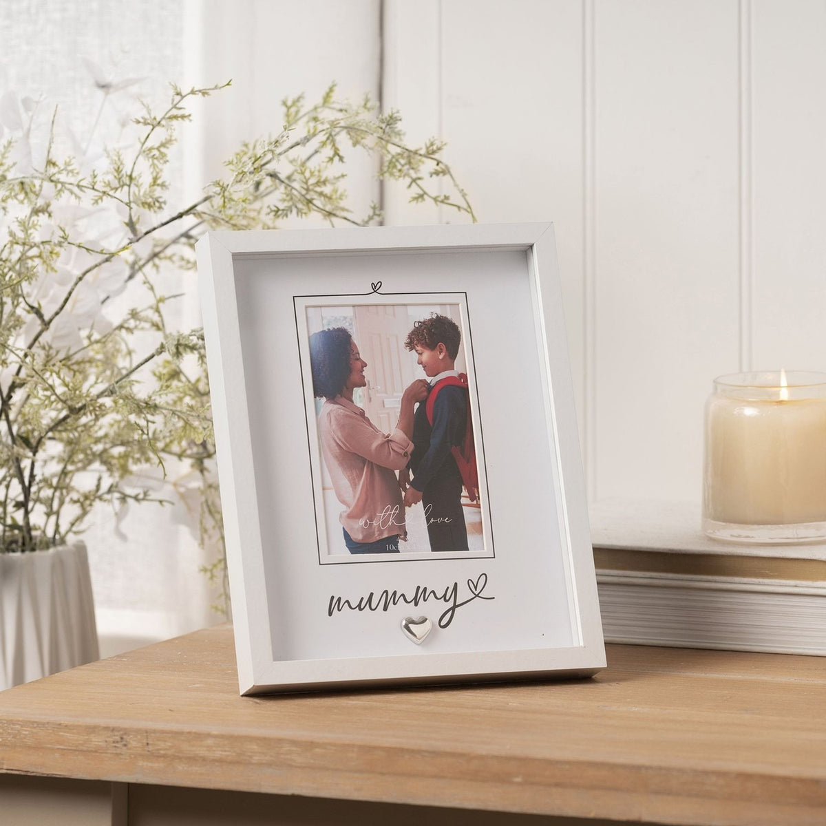 With Love Heartlines Mummy Photo Frame 6 x 4in - White