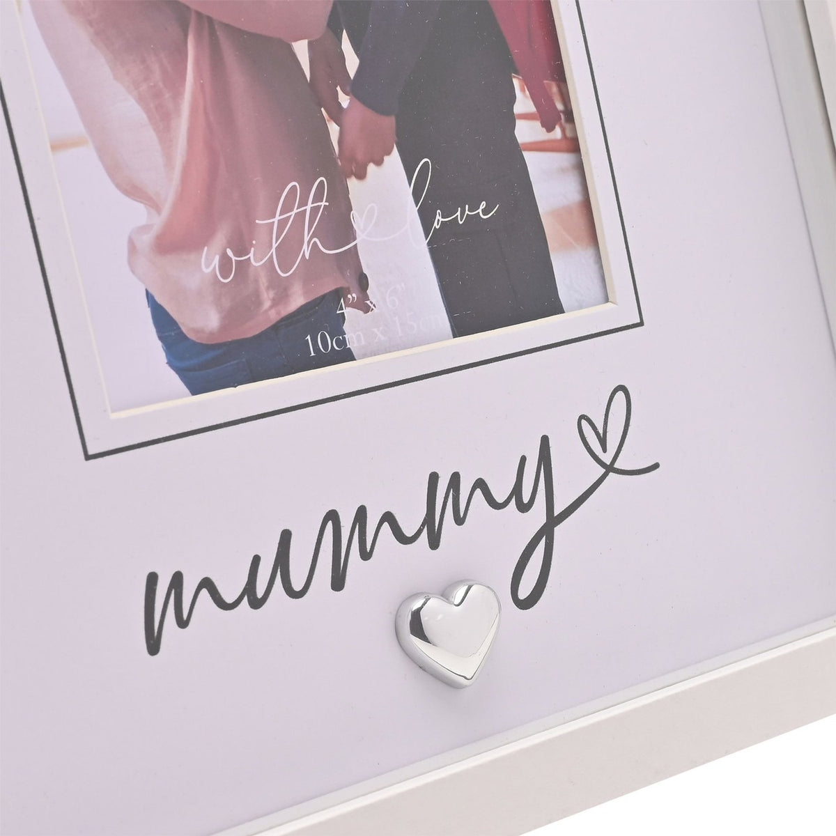 With Love Heartlines Mummy Photo Frame 6 x 4in - White