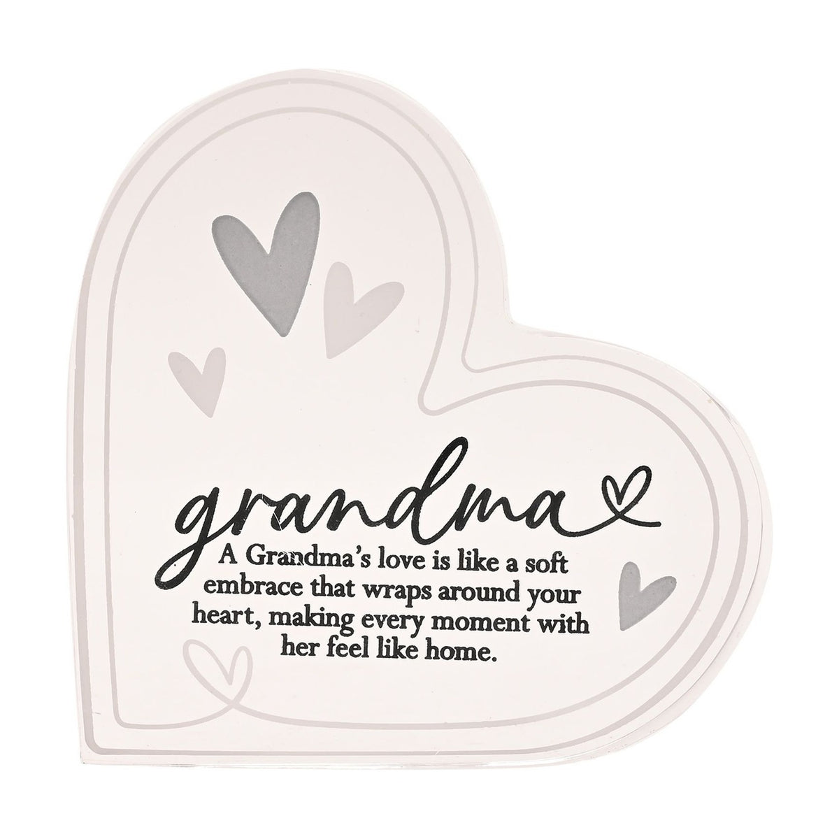 Grandma Quote Freestanding Acrylic Heart Decoration - Clear