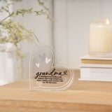 Grandma Quote Freestanding Acrylic Heart Decoration - Clear
