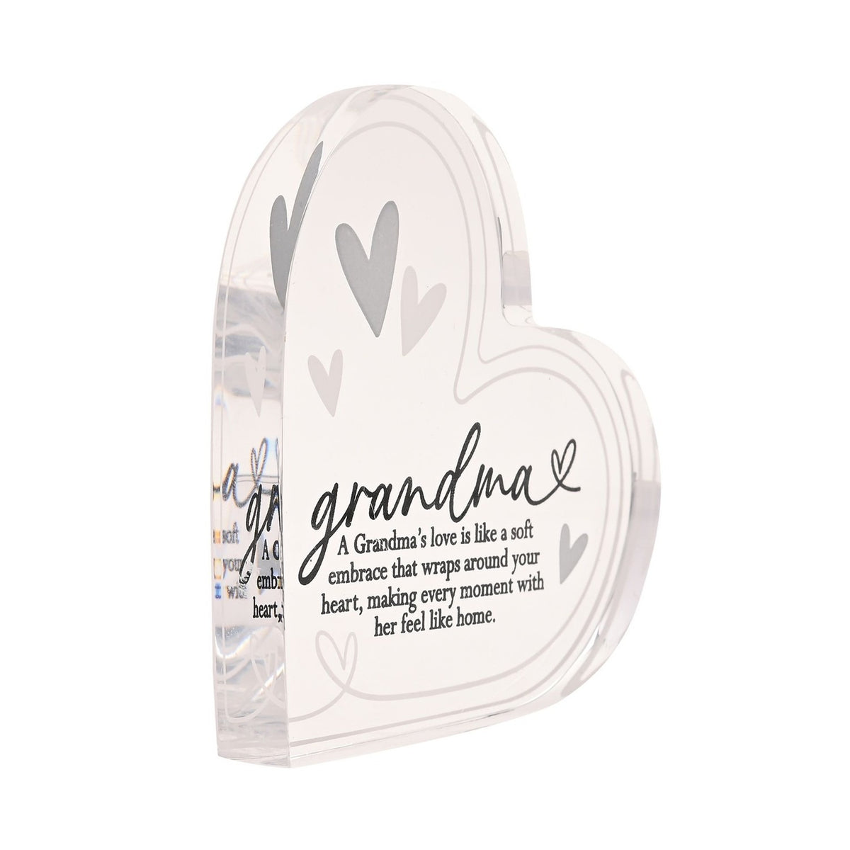Grandma Quote Freestanding Acrylic Heart Decoration - Clear