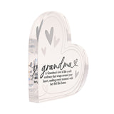 Grandma Quote Freestanding Acrylic Heart Decoration - Clear