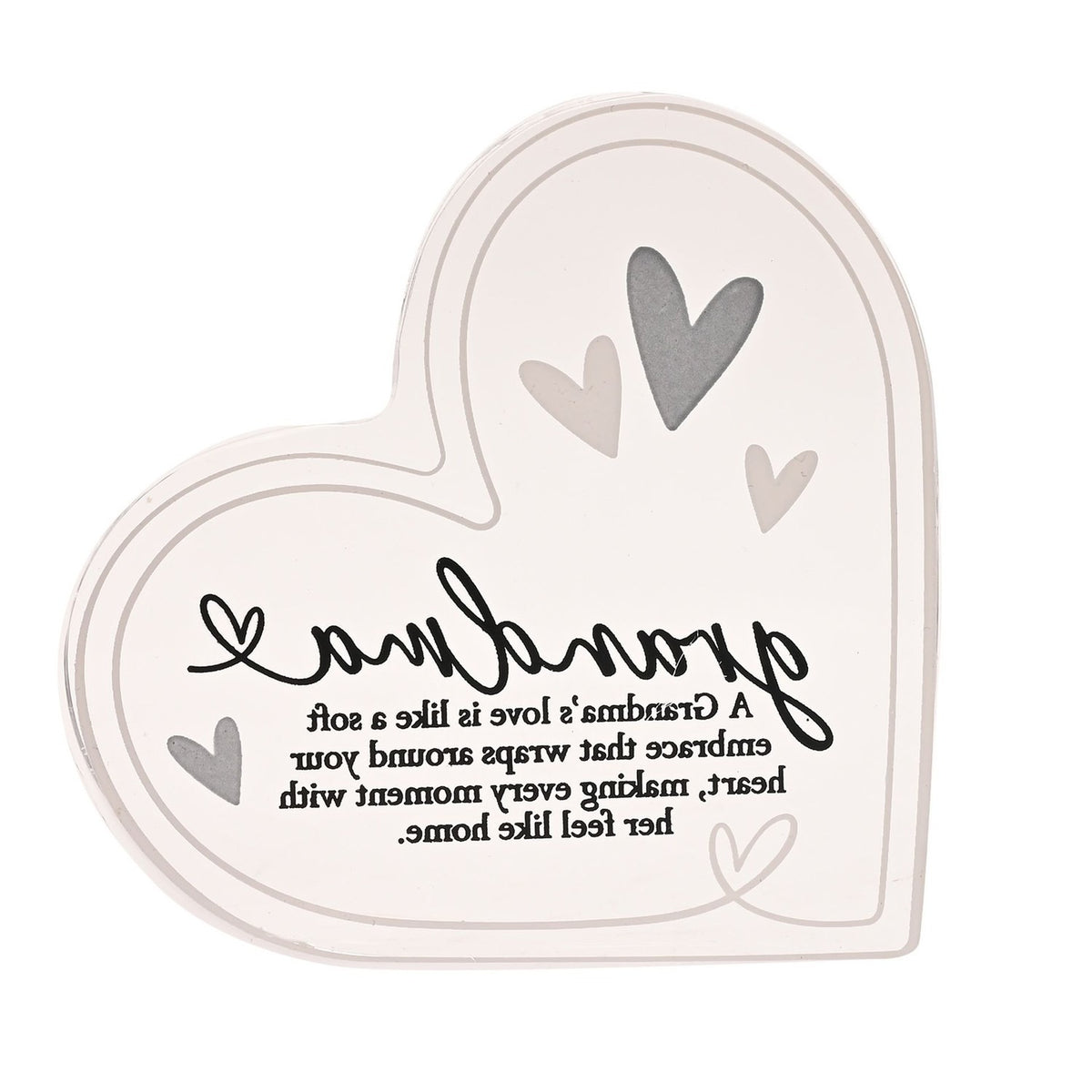 Grandma Quote Freestanding Acrylic Heart Decoration - Clear