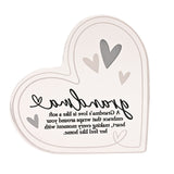 Grandma Quote Freestanding Acrylic Heart Decoration - Clear