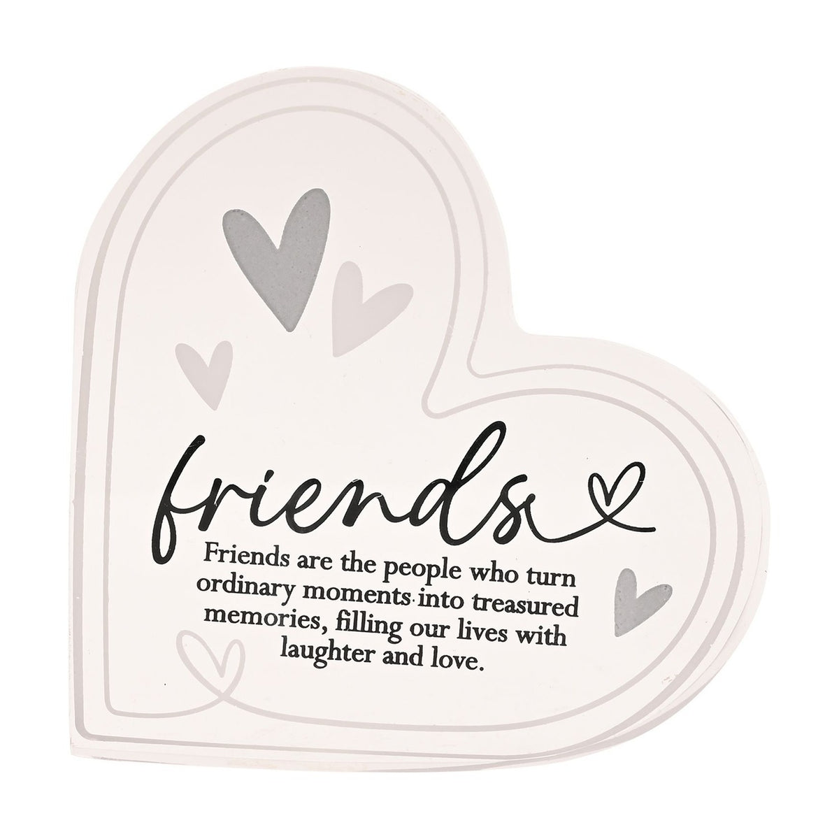 Friends Quote Heart Freestanding Acrylic Decoration - Clear