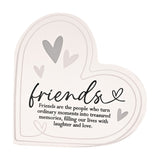 Friends Quote Heart Freestanding Acrylic Decoration - Clear
