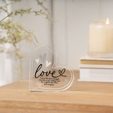 Love Quote Heart Freestanding Acrylic Decoration - Clear