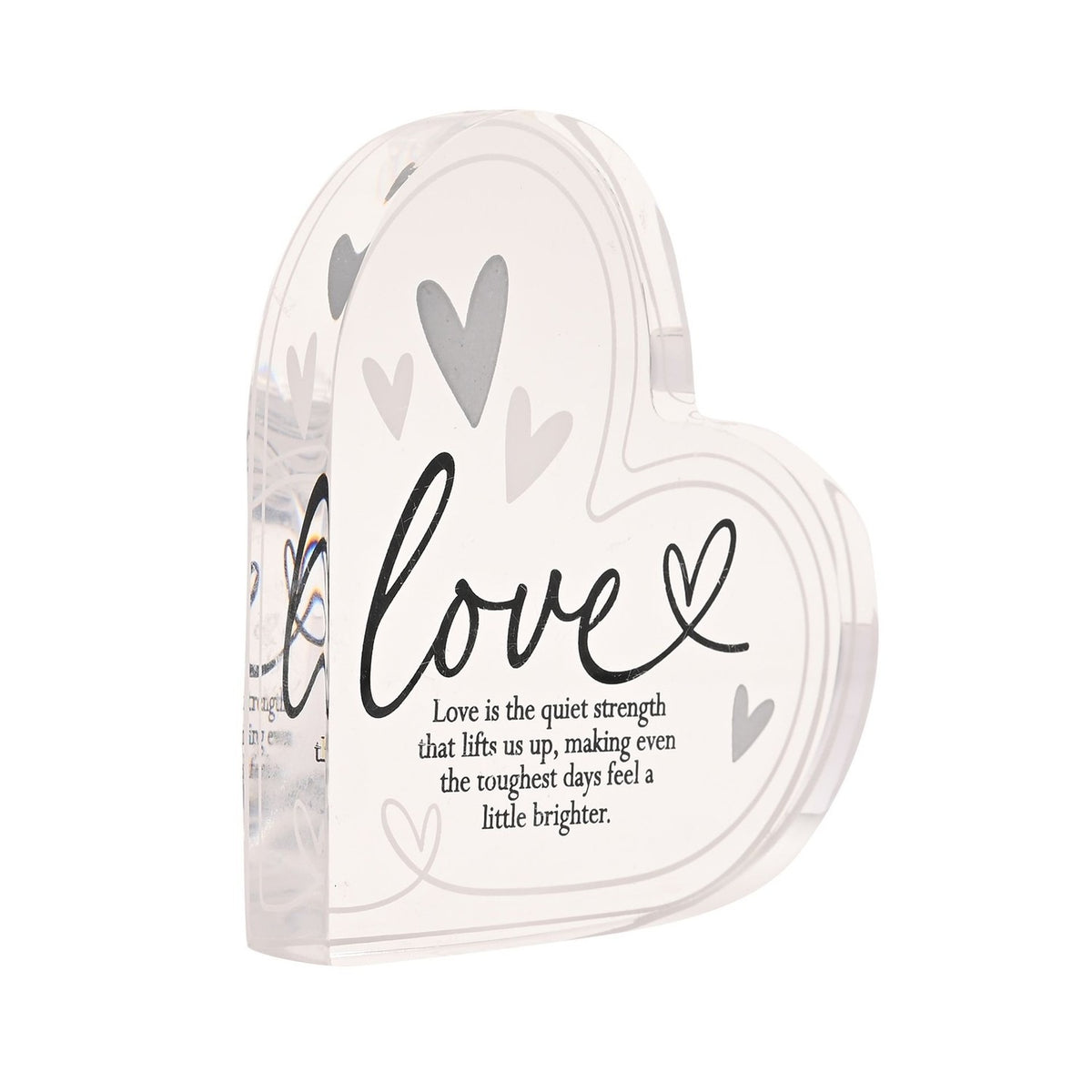 Love Quote Heart Freestanding Acrylic Decoration - Clear