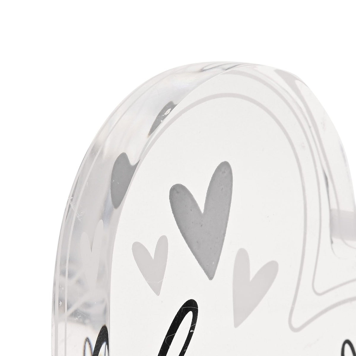 Love Quote Heart Freestanding Acrylic Decoration - Clear