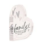 Family Quote Heart Freestanding Acrylic Decoration - Clear