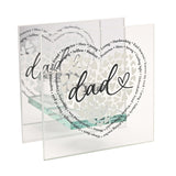 Dad Heart Glass Tealight Candle Holder - Clear & Silver