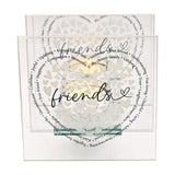 Friends Heart Square Glass Tealight Candle Holder - Clear
