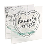 Happily Ever After Heart Glass Tealight Candle Holder - Clear
