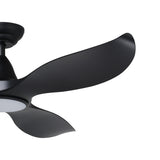 Wolmora Ceiling Fan with Light - Matt Black