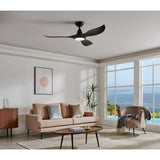 Wolmora Ceiling Fan with Light - Matt Black